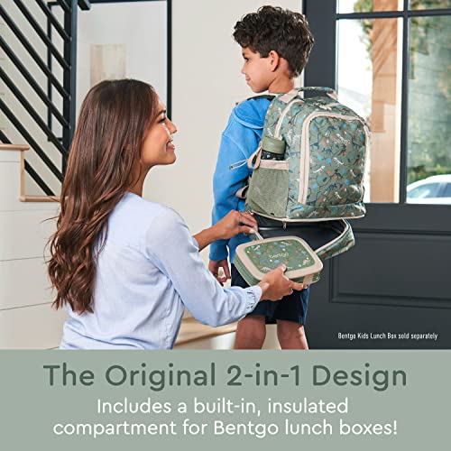 Bentgo Kids 2-in-1 Backpack & Insulated Lunch Bag - Durable 16” Backpack & Lunch Container in Unique Prints for School & Travel - Water Resistant, Padded & Large Compartments (Dino Fossils) - color: Dino Fossils