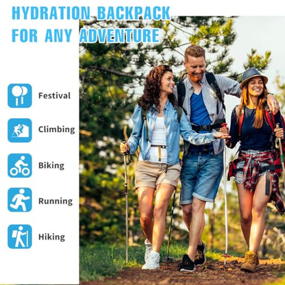 Zounich Hydration Backpack Breathable Running Backpack with 3L Water Bladder Large Capacity Hiking Rucksack Outdoors Hydration Bag Pack Perfect for Cycling， Camping ， Running,Climbing