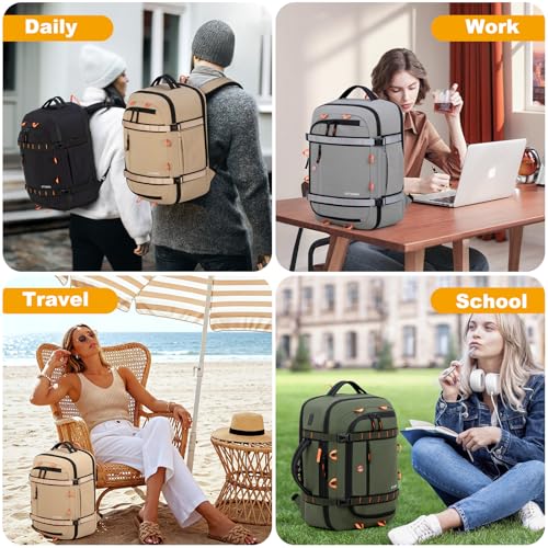40L Travel Backpack,TSA Approved Carry On Backpack,Business Work Bag with Wet/Dry Compartment, Fits 17.3" Laptop, Duffel Bag for Men Women(ArmyGreen) - color: Armygreen