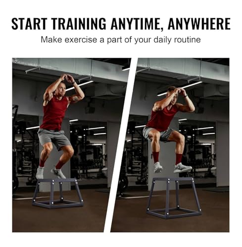 Plyometric Jump Boxes Set, 12/18/24/30 Inch Plyo Box for Fitness, Jumping Agility Platform for Strength Training, Step Up Box for Home Gym - Black