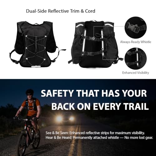 HIPONY Hydration Backpack with 2L Leak-Proof Water Bladder, Lightweight Running Hydration Pack, Adjustable Vest Style Water Backpack for Trail Running, Cycling and Biking - size: 2L Hydration Backpack
