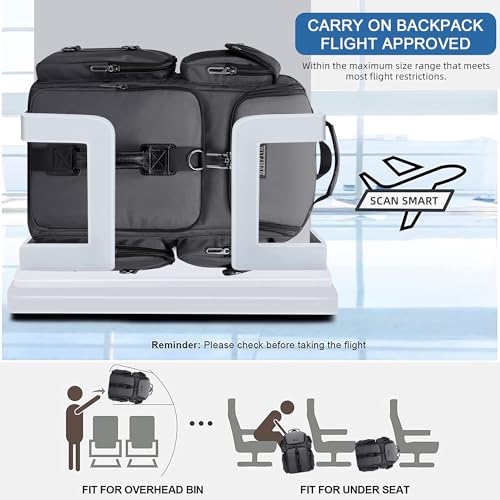 WITZMAN Travel Backpack for Men Carry-on Laptop Backpack Fit 16 Inch Airline Approved for Traveling,Casual,Commuting(B744 Silvery Grey) - color: Silvery Grey