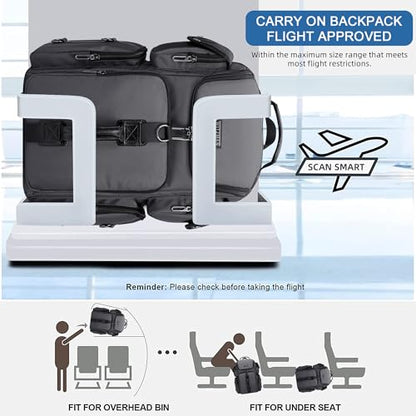 WITZMAN Travel Backpack for Men Carry-on Laptop Backpack Fit 16 Inch Airline Approved for Traveling,Casual,Commuting(B744 Silvery Grey) - color: Silvery Grey