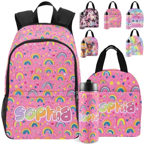 Custom Backpack For Girls, Personalized Backpacks For Girls, Custom Name Backpack, Back to School Custom Schoolbag Set Gifts For Daughter, Granddaughter, Niece - color: A03