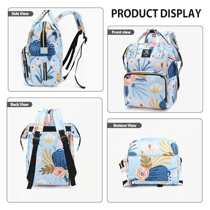Diaper Bag Backpack for Moms Baby Essentials Travel Tote Nappy Changing Bag with Insulated Pockets,Multi-Waterproof Backpack (Black) - color: Black