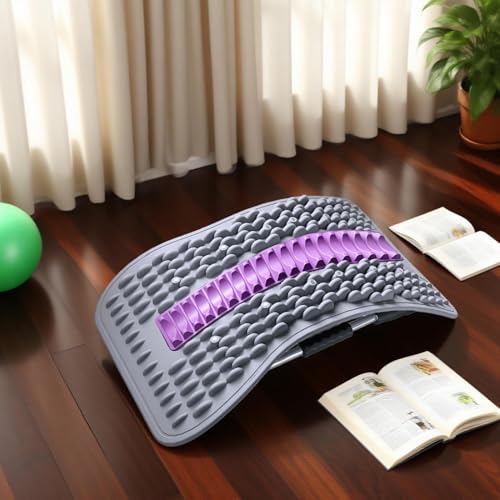 Back Stretcher - Adjustable Multi-Level Support, Ergonomic Arch Design, Muscle Relaxation Tool, Spine Alignment Device | Yoga Stretching Accessory with Pain Reliefs Function for Home, Offices Session - color: Purplee