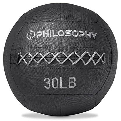 Philosophy Gym Wall Ball - Soft Shell Weighted Medicine Ball with Non-Slip Grip - style: 30 LB