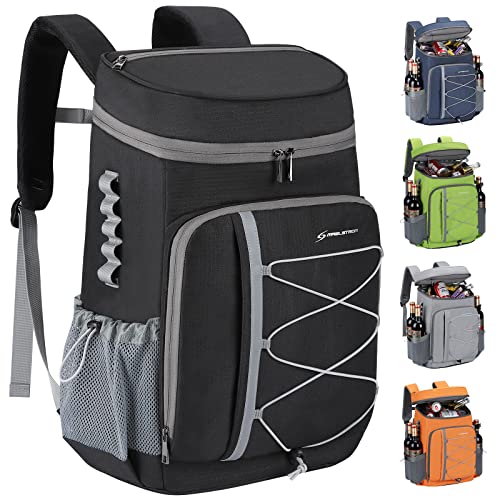 Maelstrom Cooler Backpack - 35/50 Can Insulated Soft Cooler Lunch Bag for Camping, Beach, Hiking & Shopping - color: Black, size: 35 Can