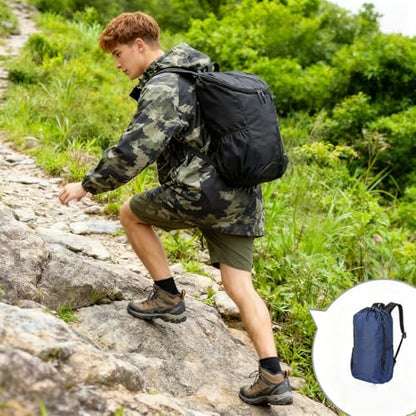 Hiking Backpack, Waterproof Wearable Lightweight Backpack, Foldable Outdoor Travel Camping Daypack - color: Orange