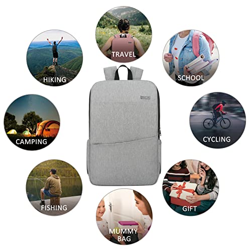 MAXTOP Deep Storage Laptop Backpack Business Anti-theft Backpacks[Water Resistant] College School Computer Bookbag Fits 17 Inch Laptop - color: Medium Gray, size: 17 inch, style: Daypack Backpacks