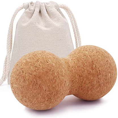 KITWILD Cork Peanut Massage Ball, Peanut Double Lacrosse Massage Ball for Deep Tissue Muscle Massage, Myofascial Release, Muscle Knots, and Yoga Therapy - style: 1 Pack, Peanut ball