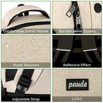 Paude Backpack for Teens, Laptop, College, University, Business, Travel - 15.6 Inch, Beige - color: Beige, size: 15.6 inch