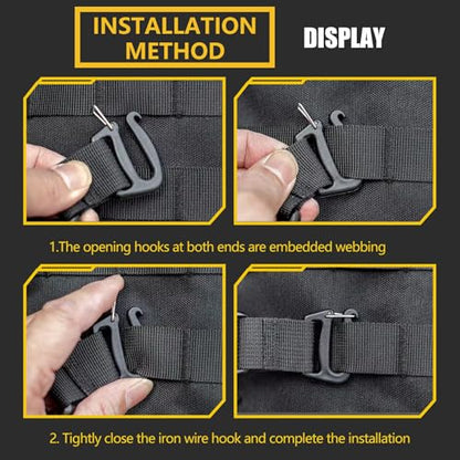 Tactical Molle System Backpack Straps - Adjustable 20.8" Pack Attachment Strap Accessories - size: 2 PCS (Magnetic Style)