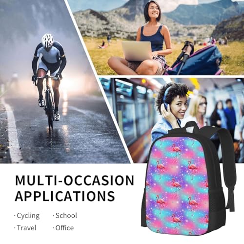 Breathable Outdoor Daypack Cute Flamingo Starry Sky Pink, Durable Anti Theft Travel Backpack Adjustable Strap Shoulder Bag for Hiking Camping City Walking - color: Design (907)