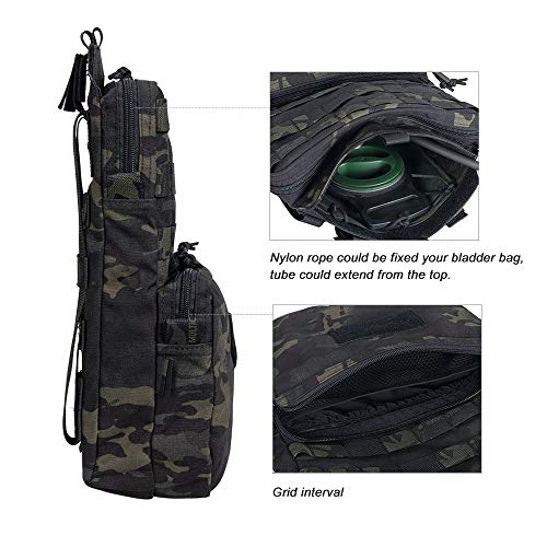 EXCELLENT ELITE SPANKER Tactical MOLLE Hydration Pack for 3L Hydration Water Bladder Molle Vest Accessory - color: Multcam Black