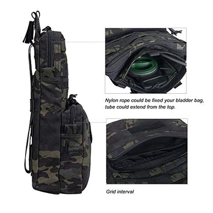 EXCELLENT ELITE SPANKER Tactical MOLLE Hydration Pack for 3L Hydration Water Bladder Molle Vest Accessory - color: Multcam Black