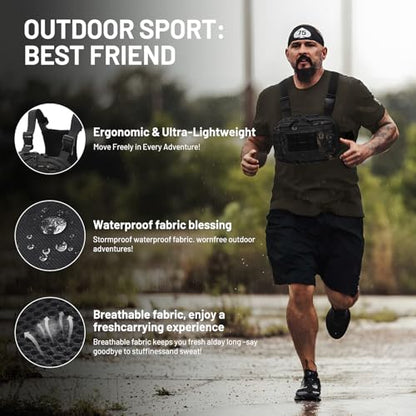 Tactical EDC Chest Bag Utility Molle Chest Rig Pouch with CCW Compartment Adjustable Strap Outdoor Chest Pack - color: Camo Black