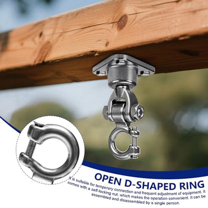 Heavy Duty Stainless Steel Swing Hanger with 360°+180°Rotation 1500LB Capacity,Triangular Fixation for Playground Hammock Chair,sandbag Porch Swing - style: 3-holes