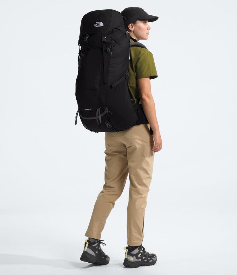 The North Face Terra 65 Backpack - Unisex Hiking Pack, Cinch-Top Opening with Zipper, Pole & Ice Axe Attachments, TNF Black/Asphalt Grey-NPF, Small/Medium - color: Tnf Black/Asphalt Grey-npf, size: Small-Medium