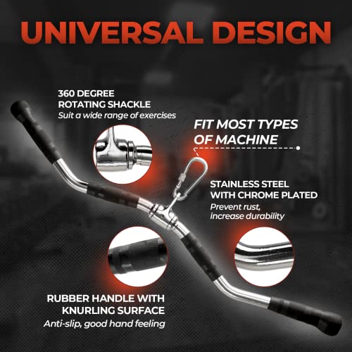 Yes4All Neutral Paddle Grip LAT Pull Down Bar, Range of Motion Spreader Handle Cable Attachments - color: Curl Pull Down Bar 30 Inches