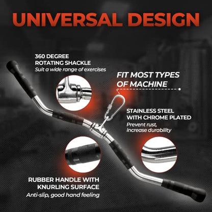 Yes4All Neutral Paddle Grip LAT Pull Down Bar, Range of Motion Spreader Handle Cable Attachments - color: Curl Pull Down Bar 30 Inches