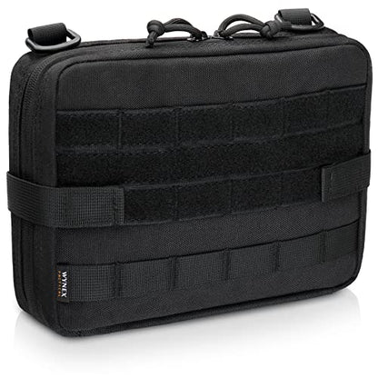 WYNEX Tactical Admin Molle Pouch, Medical EDC EMT Utility Bag Shell Design Attachment Pouches 1000D Nylon Hiking Belt Bags - color: Black