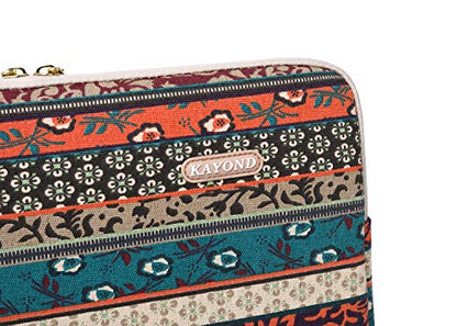 Kayond Canvas Water-Resistant 14 Inch Laptop Sleeve case for 14.1inch Notebook Compute (14-14.1 inch, Red Bohemia) - color: Red Bohemia, size: 14-14.1 inch