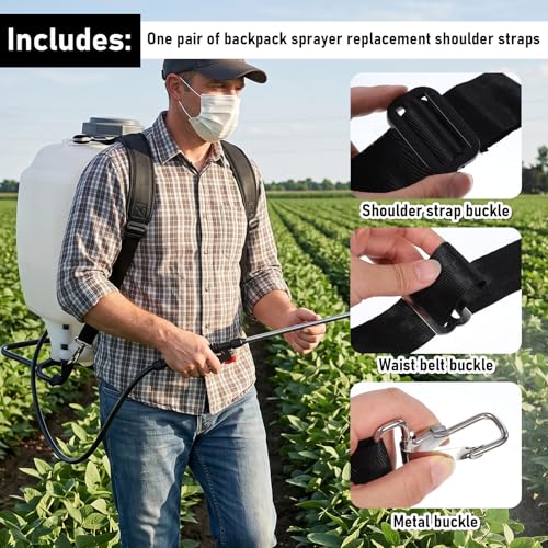 Backpack Sprayer Replacement Straps Padded Shoulder Straps, Adjustable Backpack Chest Strap, Solo Backpacks Sprayer Parts, Including Chapin 60114, 61800, 63924, 60124 Series and More