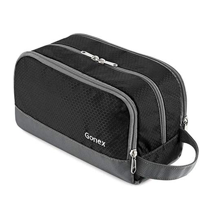 Gonex Travel Toiletry Bag Nylon, Shaving Bag Toiletry Organizer Black - color: Black