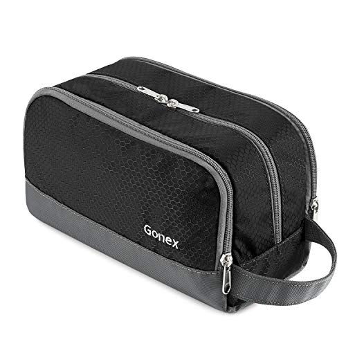 Gonex Travel Toiletry Bag Nylon, Shaving Bag Toiletry Organizer Black - color: Black