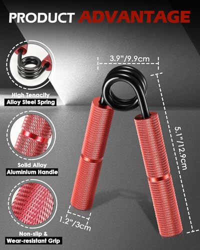 Hozzen Grip Strength Trainer, 6 Pack Grip Strength Trainer Set (50-350LB), No Slip Hand Grip Strengthener, Wrist Forearm Strengthener with Grip Tape for Strength Training, Exercise, Injury Recovery - color: Purple+Silver+Gold+Blue+Black+Red (50-200 LBS)