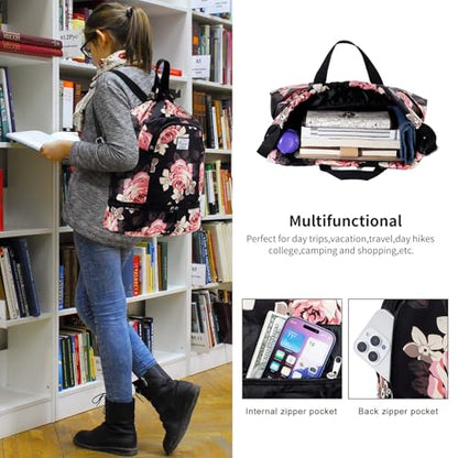 Kamo Drawstring Backpack Bag - Sport Swimming Yoga Backpack with Shoe Compartment, Two Water Bottle Holder for Men Women Large String Backpack Athletic Sackpack for Travel - color: Pink Flower