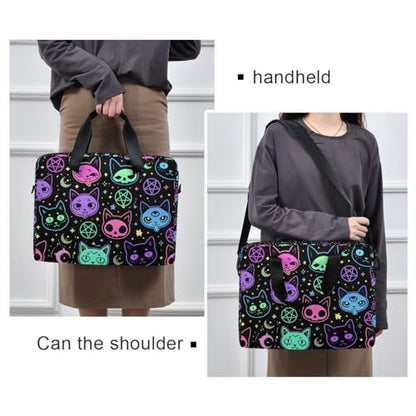 JIPONI Laptop Bag For Women Men, 15.6 16 IN Tote Work bags, Briefcase Messenger Computer Case 01 - color: Cat