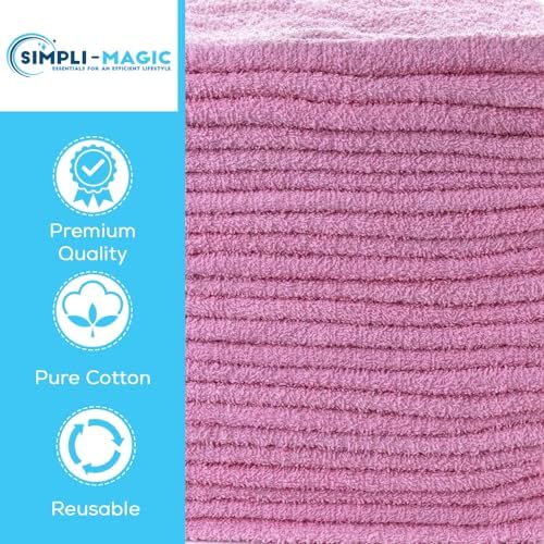 Simpli-Magic Cotton Hand Towels 16"x27" (12 Pack) – Soft Towels for Bathroom, Kitchen, Salon & Gym (Pink) - color: New Pink
