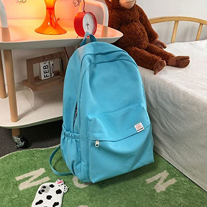 Eagerrich Aesthetic Cute School Backpack for Teens Girls Laptop Bag - color: Blue