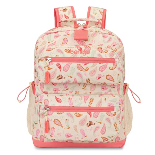 Bentgo Kids Print Backpack - Lightweight 14” Backpack for School, Travel & Daycare, Ideal for Ages 4+, Durable & Water-Resistant, Roomy Interior, & Loop for Lunch Bag (NEW Cowgirl Dreams) - color: Cowgirl Dreams