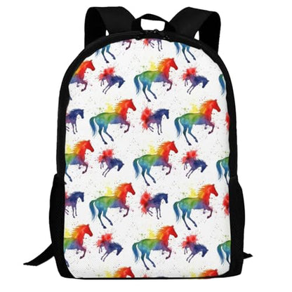 Slim Anti Theft Laptop Backpack Horse Art Design, Large Volume Travel Daypack Durable Polyester Carry Bag for Office Business Outdoor Trekking - color: Design (903)