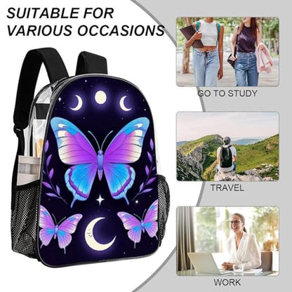 Rucksacks Lightweight Multipurpose Anti-Theft Magic Moon Moth Mystical Goth Astrology Art Shoulder Bag Big Capacity Traveling Camping Backpack With Side Pockets - color: Pattern 210