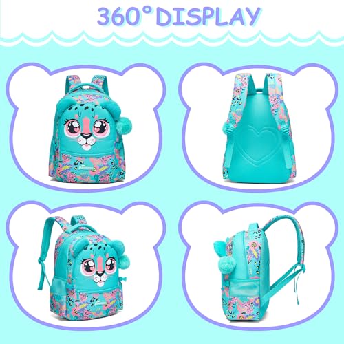 Kids Backpacks for Girls School Bag Cute Girls Backpacks Ages 8-10 with Lunch Box Pencil Case Bookbag Set Travel Backpack for Preschool Kindergarten Elementary Students - color: 01 Green