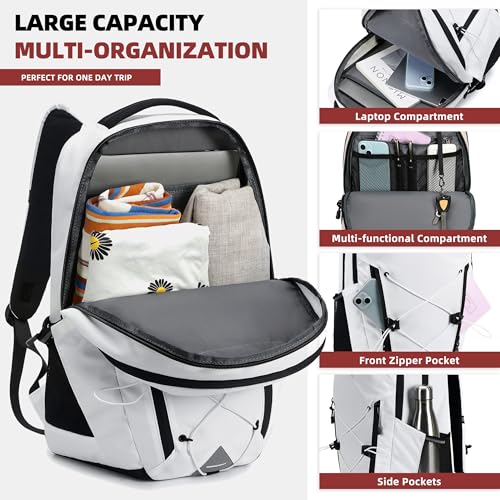 AO ALI VICTORY Women's Laptop Backpack 15.6 inch,Travel Backpack for Men - color: White