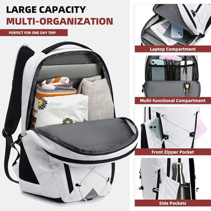 AO ALI VICTORY Women's Laptop Backpack 15.6 inch,Travel Backpack for Men - color: White