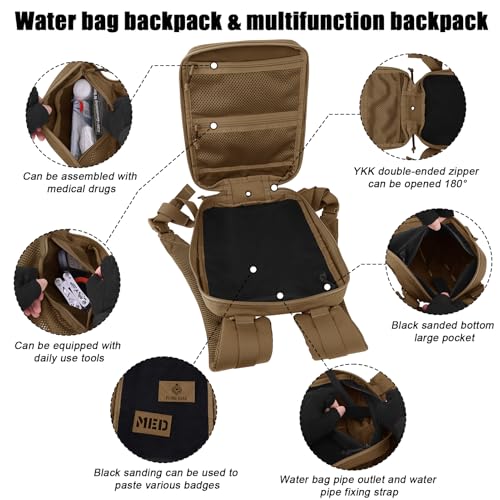 PETAC GEAR Tactical Molle Hydration Pack for 1.5L - Lightweight Water Reservoir Bag for Molle Vest Backpack, for Hiking, Hunting - style: Cb No Bladder