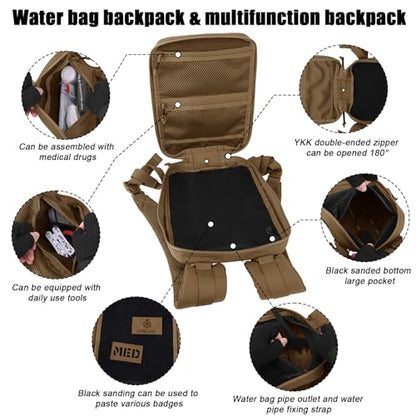 PETAC GEAR Tactical Molle Hydration Pack for 1.5L - Lightweight Water Reservoir Bag for Molle Vest Backpack, for Hiking, Hunting - style: Cb No Bladder