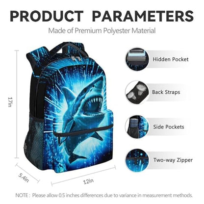 Kids Backpack Boys, 17 Inch Cool Shark Backpacks for Elementary Students, Animals School Bag for Preschool - color: Color4-1