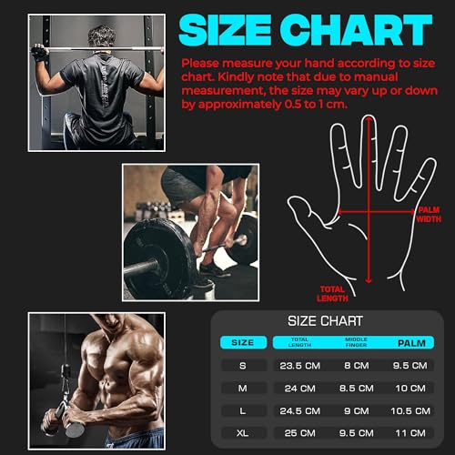 SAWANS Weight Lifting Gloves Gym Workout Fitness Wrist Wrap Support Men Women Fingerless Gloves Full Finger Touchscreen - size: Large