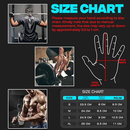 SAWANS Weight Lifting Gloves Gym Workout Fitness Wrist Wrap Support Men Women Fingerless Gloves Full Finger Touchscreen - size: Large