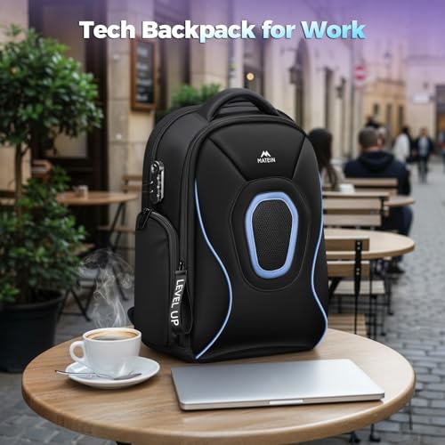 MATEIN 17.3 Inch Gaming Laptop Backpack for Men, TSA Friendly Travel Laptop Backpack with Organizer Pouch, Rain Cover, Padded Laptop Protection, Anti Theft Pocket, Carry On Gaming Bag