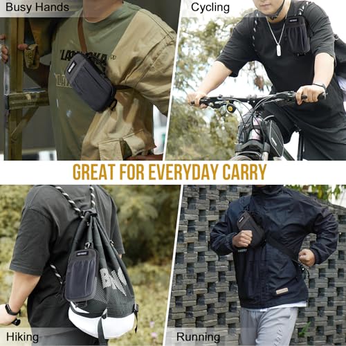 ONETIGRIS Cell Phone Pouch, Molle Holster Holder for Men Belt, for iPhone 17 Pro Max/Air/17/16/15/14 /13/12/11/X/XR/XS/8 Plus/7/6, for Galaxy S25 Ultra/s25/S24 /S23/S22/S21 - color: Grey