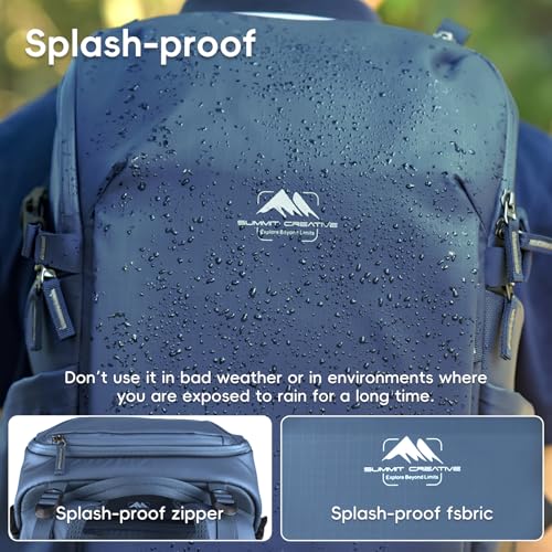 Summit Creative 26L Camera Backpack – Water-Resistant DSLR & Mirrorless Photography Bag with Lens, Tripod Holder & 16" Laptop Compartment – Blue - color: 26L Blue