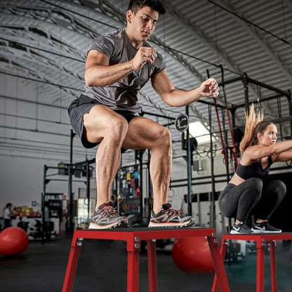 12/18/24/30 Inch Steel Plyometric Jumping Box, Anti-Slip Step Platform Jump Box for Strength and Conditioning Training, Exercise Jump Boxes for Home Gym